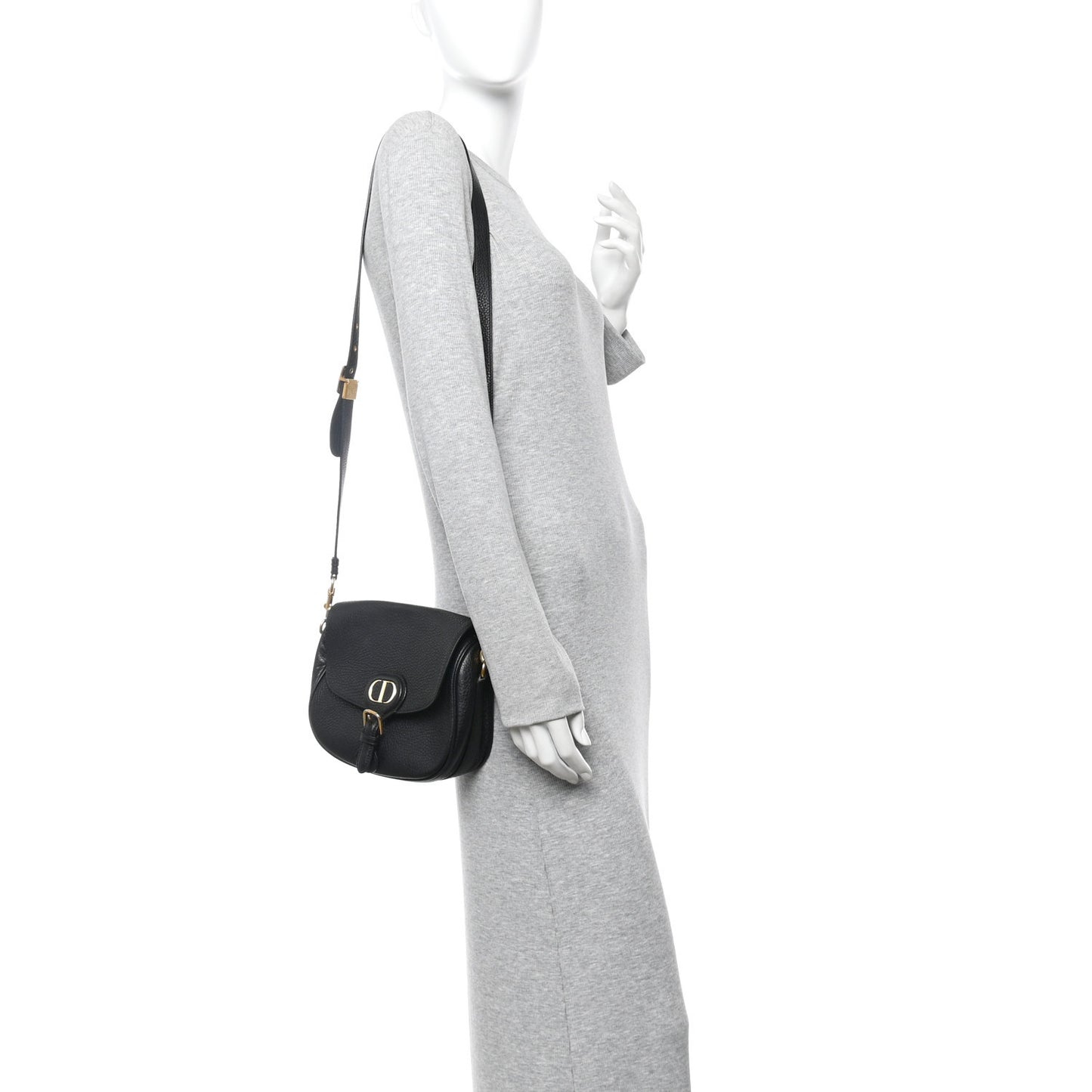 Grained Calfskin Medium Bobby Flap Black