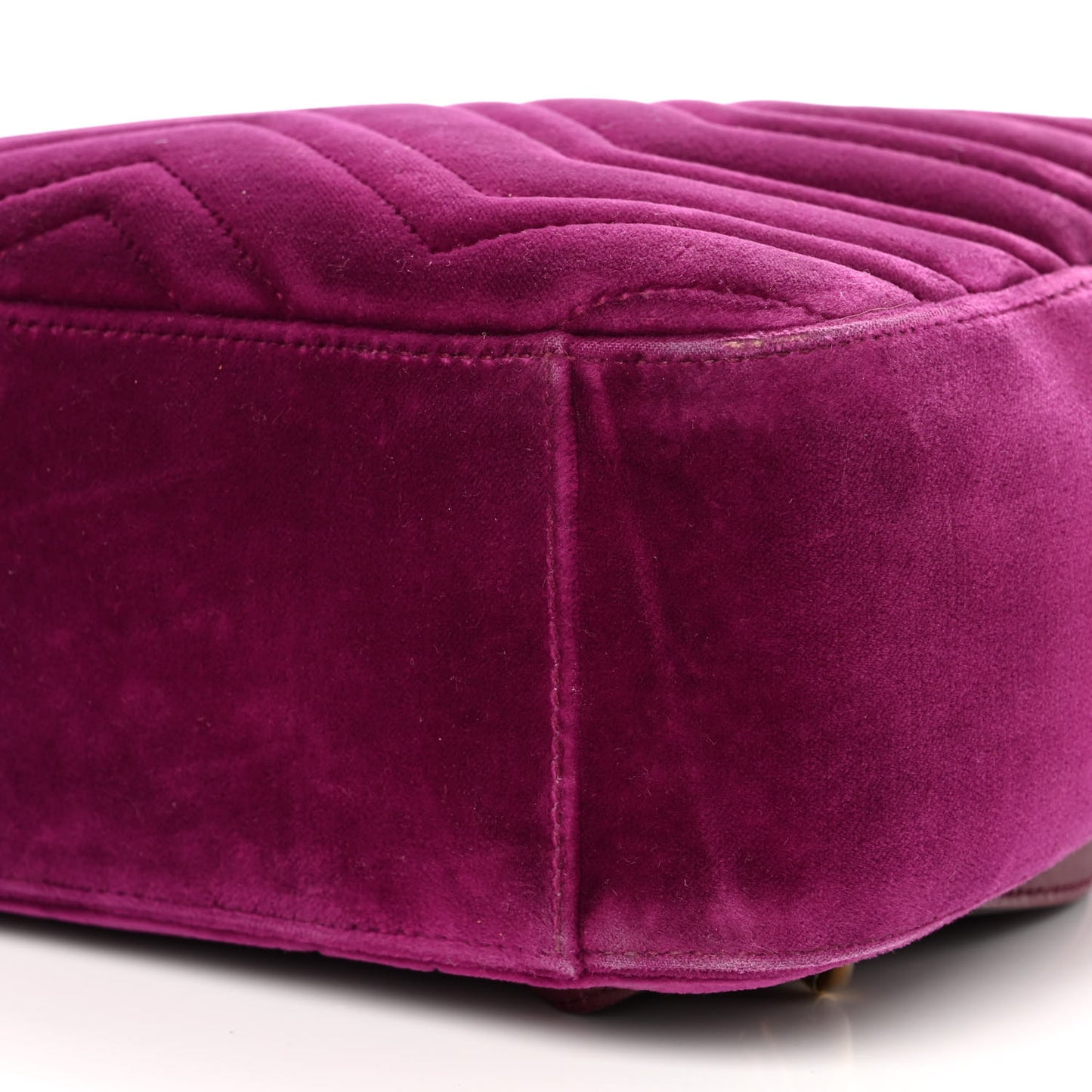 Velvet Matelasse GG Marmont Dome Backpack Fuchsia Violet Cyclamen