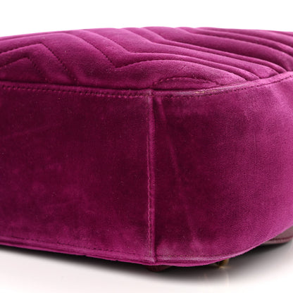 Gucci Velvet Matelasse GG Marmont Dome Backpack Fuchsia Violet Cyclamen 9 of 12