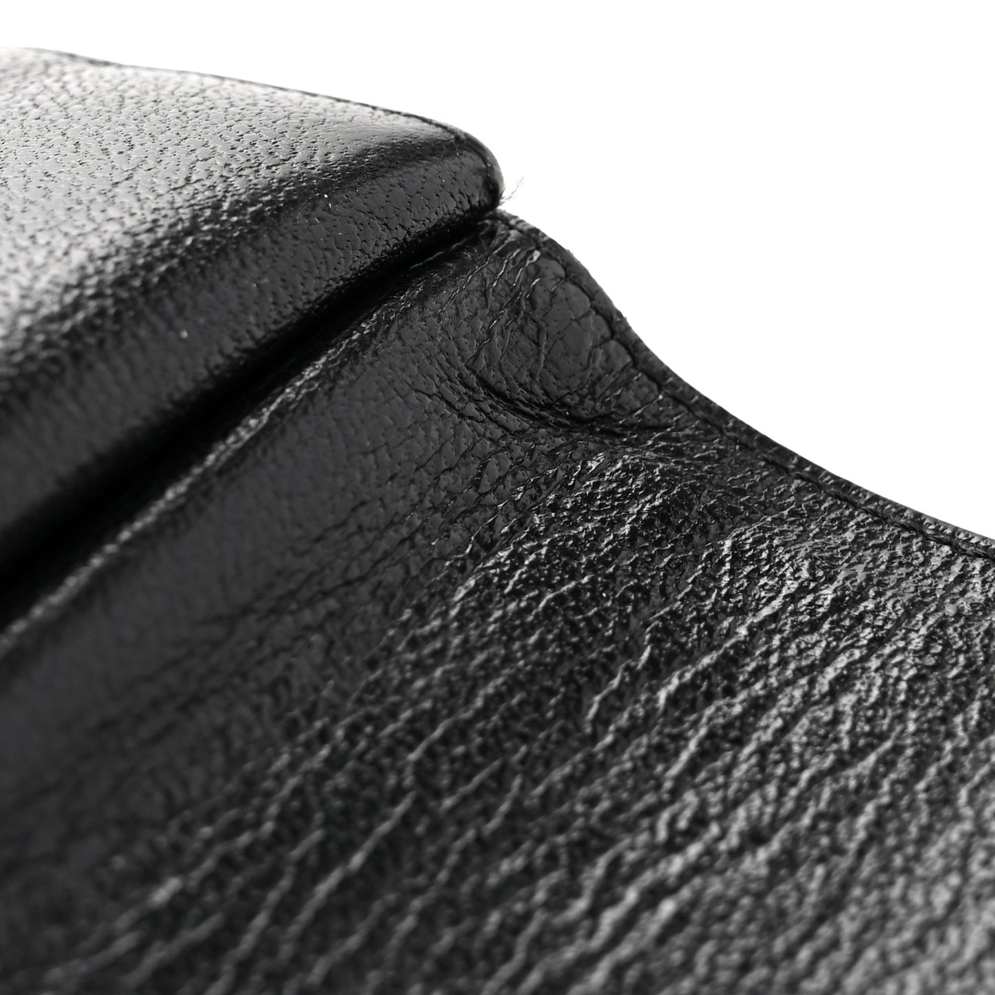 Goatskin Compact CC Flap Wallet Black