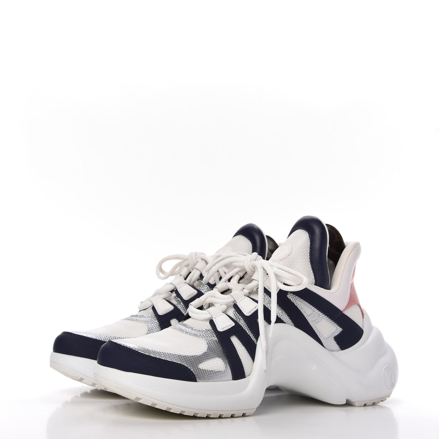 Calfskin Technical Nylon LV Archlight Sneaker 40.5 White Blue Pink
