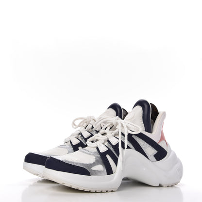 Louis Vuitton Calfskin Technical Nylon LV Archlight Sneaker 40.5 White Blue Pink 3 of 9