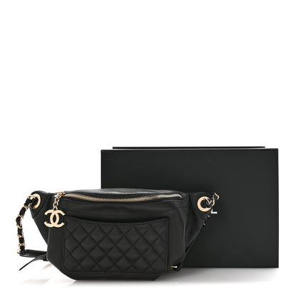 Chanel Lambskin Quilted Waist Bag Fanny Pack Black 11 of 11