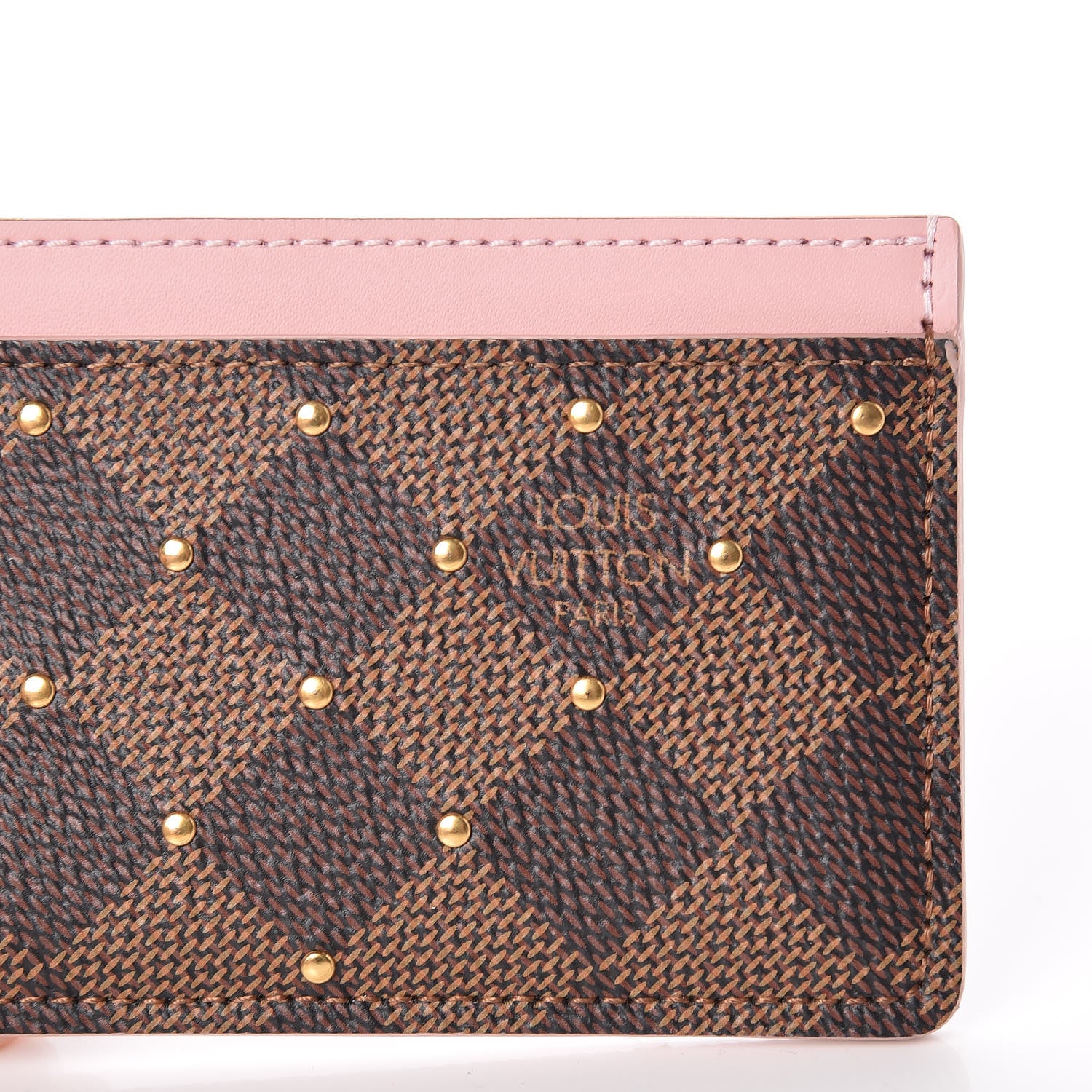 Louis Vuitton Damier Ebene Studded Card Holder Rose Ballerine 8 of 9
