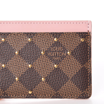 Louis Vuitton Damier Ebene Studded Card Holder Rose Ballerine 8 of 9
