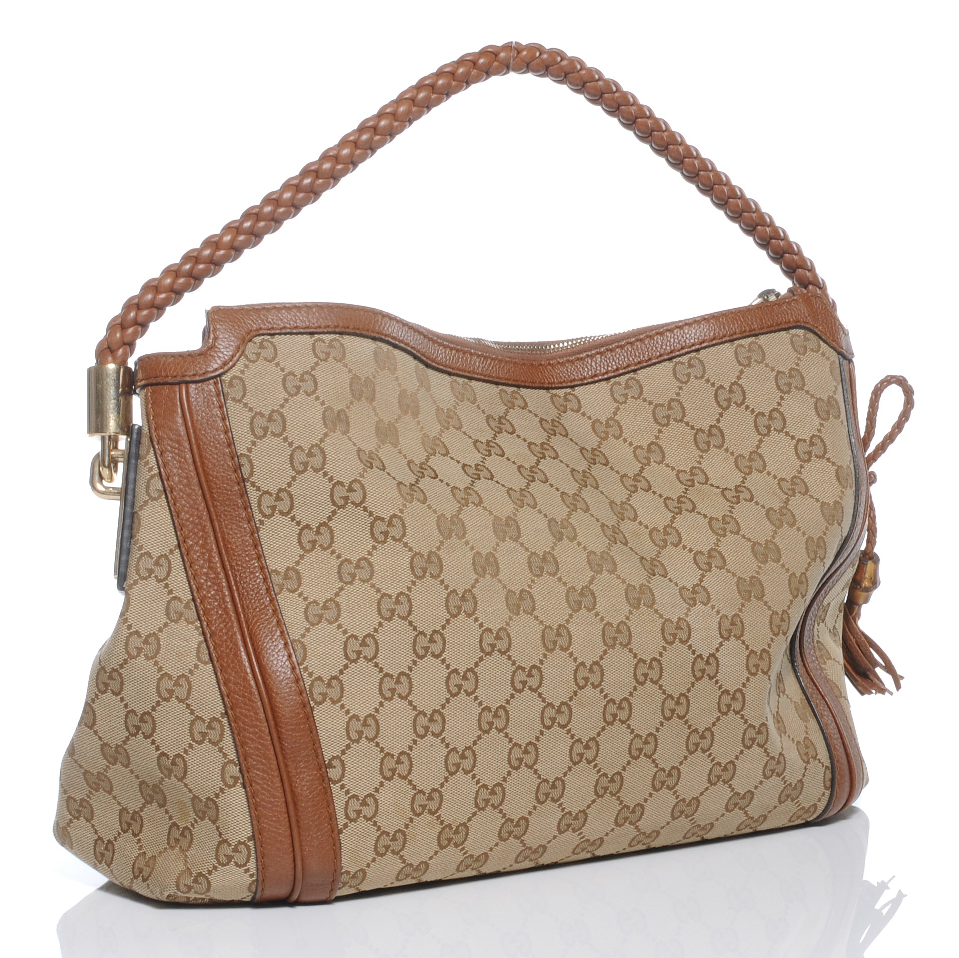 Gucci Monogram Cellarius Calfskin Medium Bella Hobo Beige Ebony Cuir 3 of 7