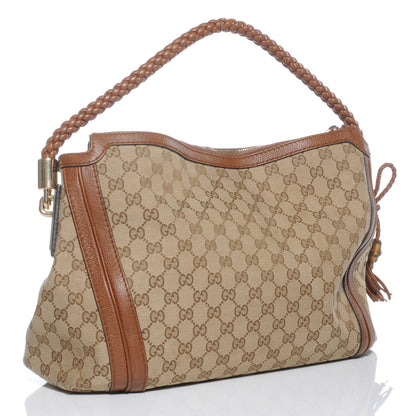 Gucci Monogram Cellarius Calfskin Medium Bella Hobo Beige Ebony Cuir 3 of 7
