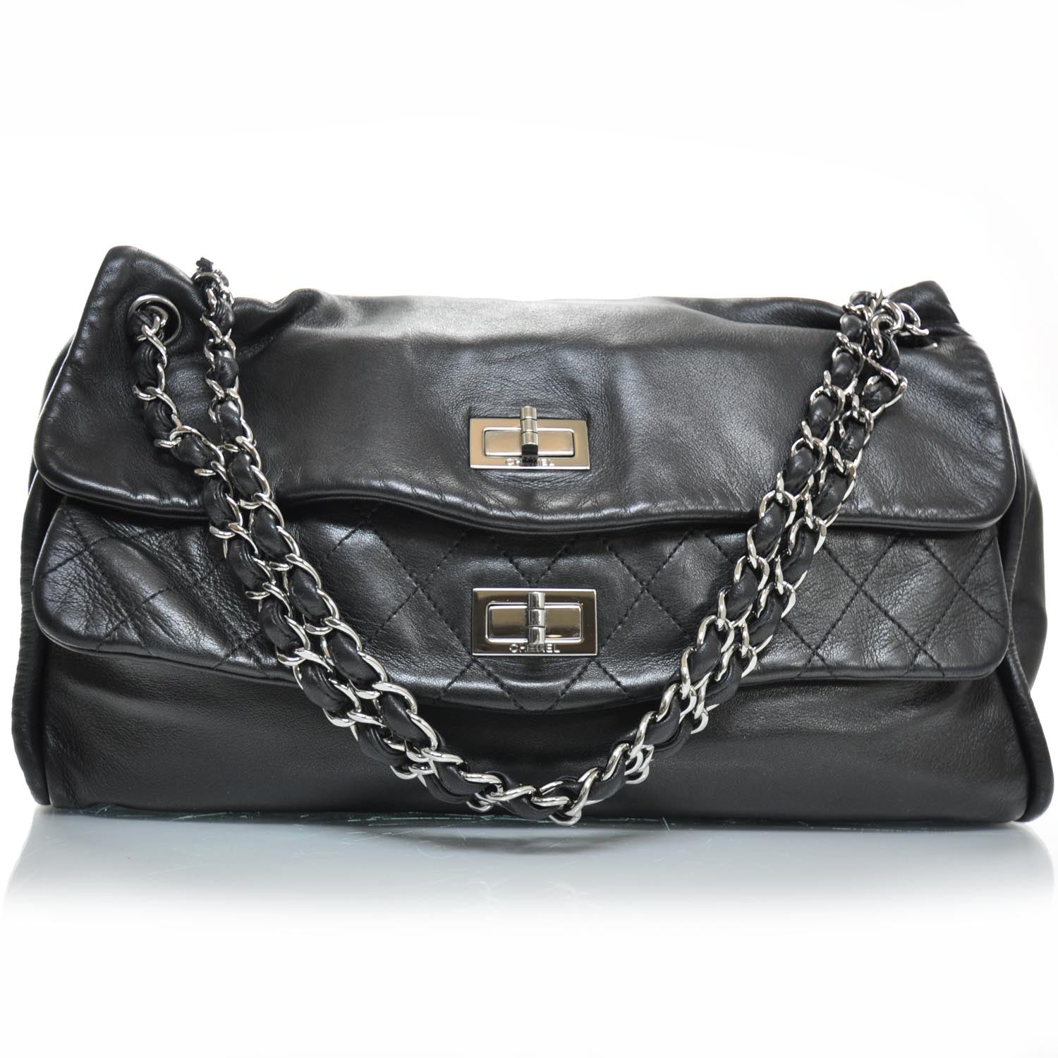 Chanel Lambskin Double Mademoiselle Jumbo Flap Black 1 of 10