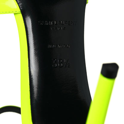 Saint Laurent Patent Anja 85 Ankle Strap Pointed Pumps 38.5 Fluo Yellow 6 of 8