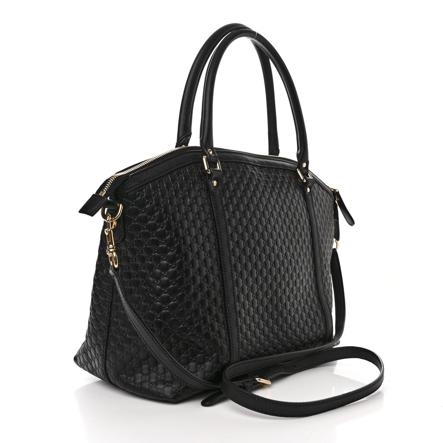 Soft Microguccissima Dome Satchel Black
