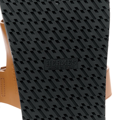 Hermes Calfskin Mens Chypre Sandals 45 Gold 6 of 9