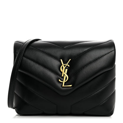 Saint Laurent Calfskin Y Quilted Monogram Toy Loulou Crossbody Bag Black 1 of 10