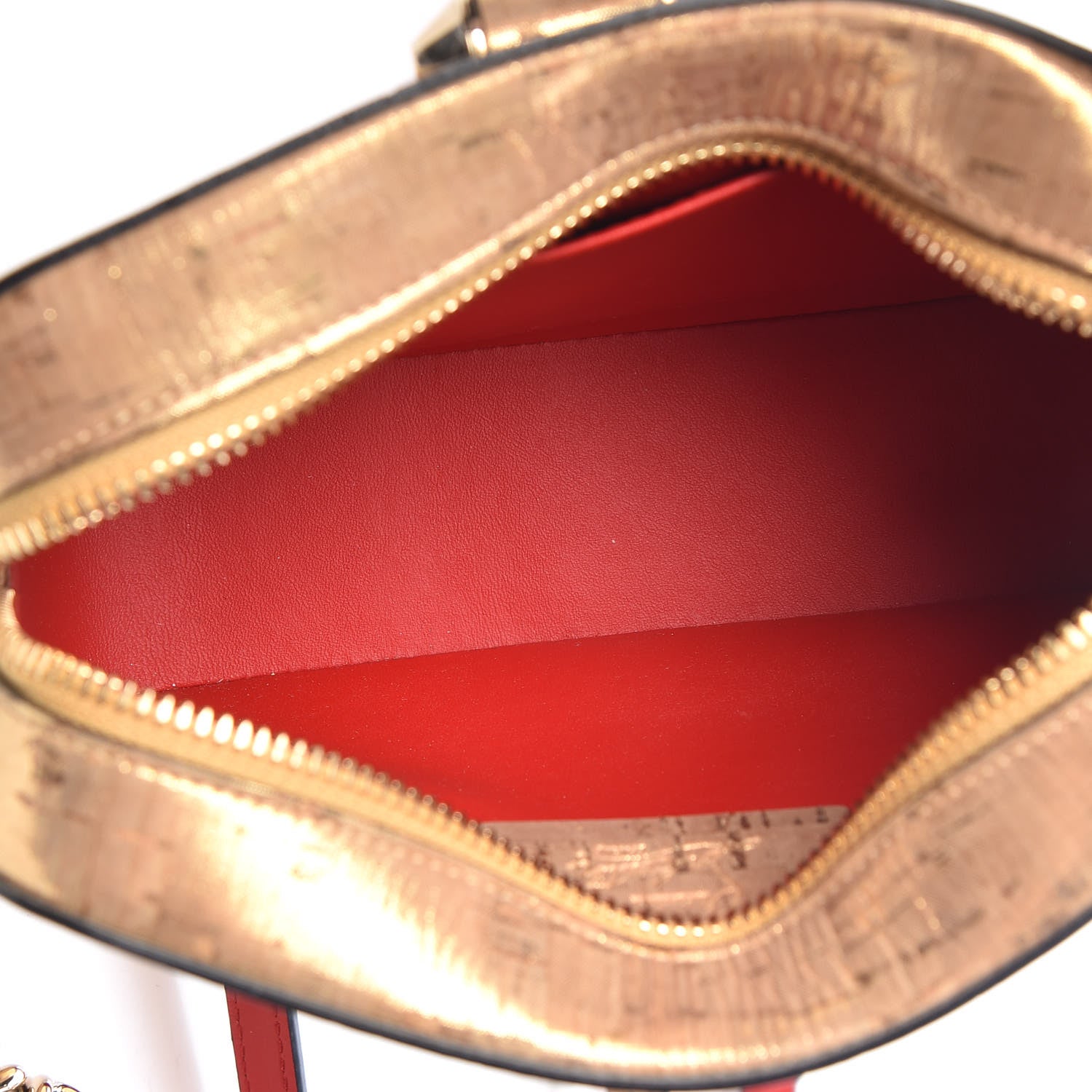 Christian Louboutin Metallic Liege Pepite Cork Mini Rubylou Crossbody Gold 7 of 11