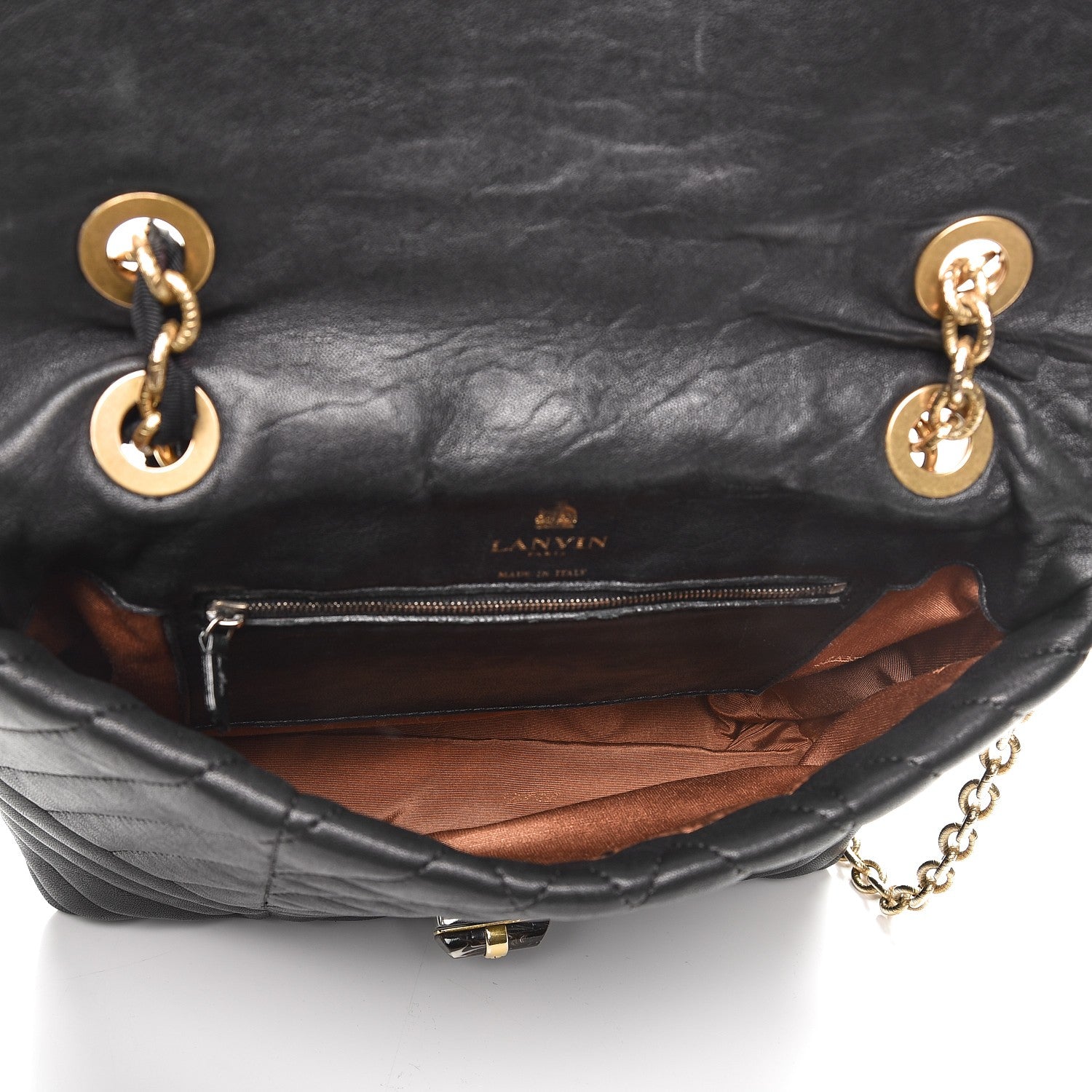 Lanvin Lambskin Quilted Medium Happy Shoulder Bag Black 5 of 9