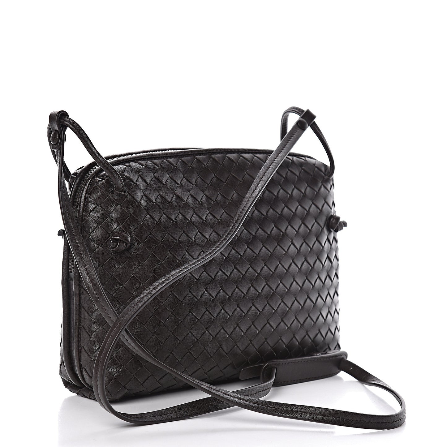 Nappa Intrecciato Nodini Bag Ebano