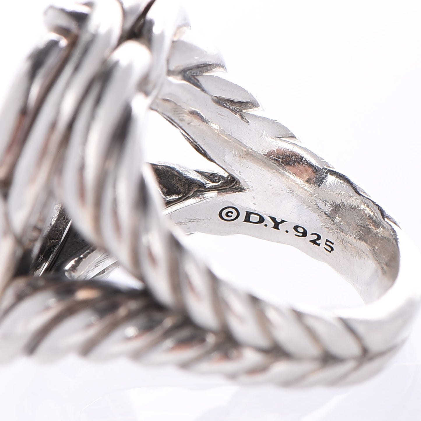 Sterling Silver Diamond 16mm Large Labyrinth Ring 52 6