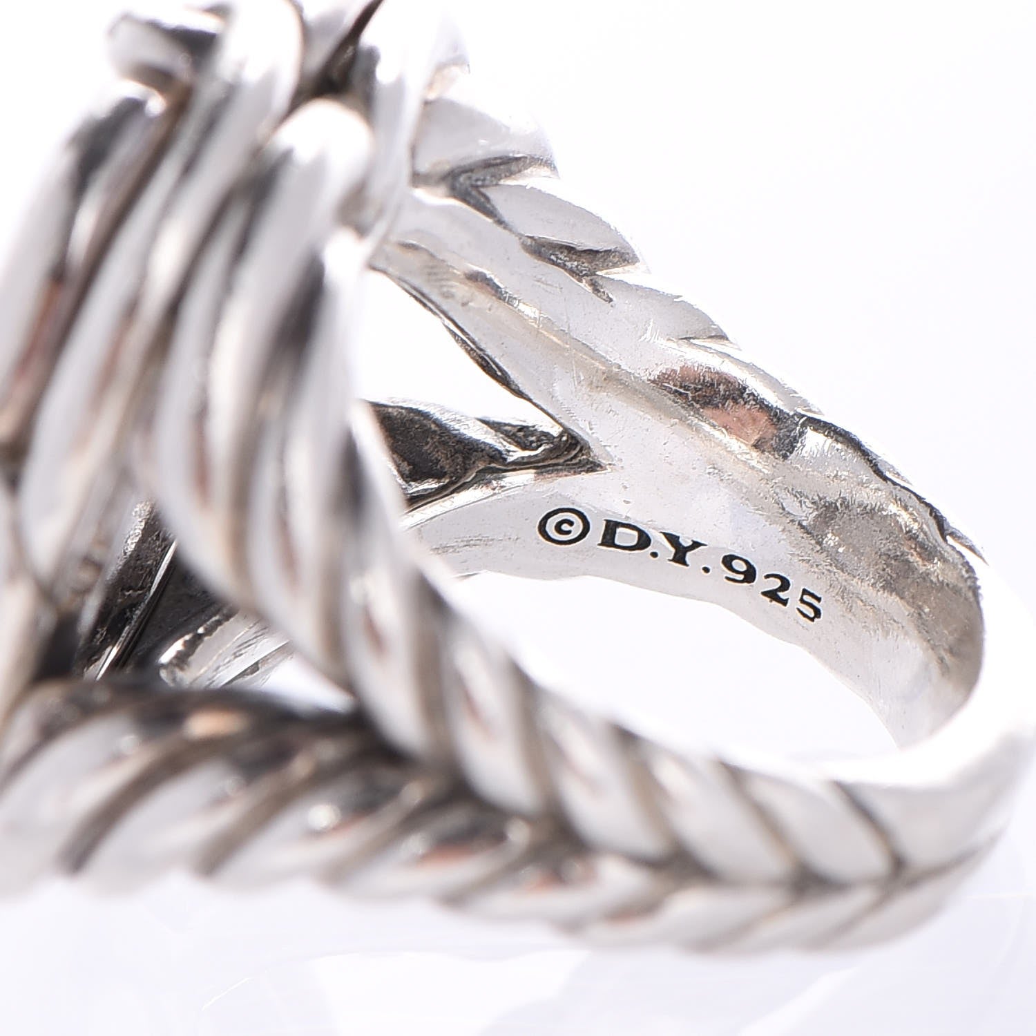 David Yurman Sterling Silver Diamond 16mm Large Labyrinth Ring 52 6 5 of 6