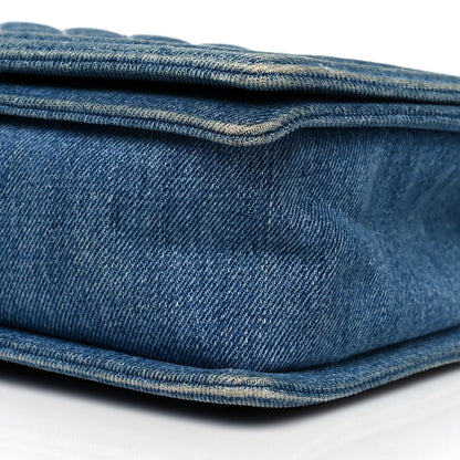 Chanel Denim Quilted Large Boy Flap Blue 9 of 11
