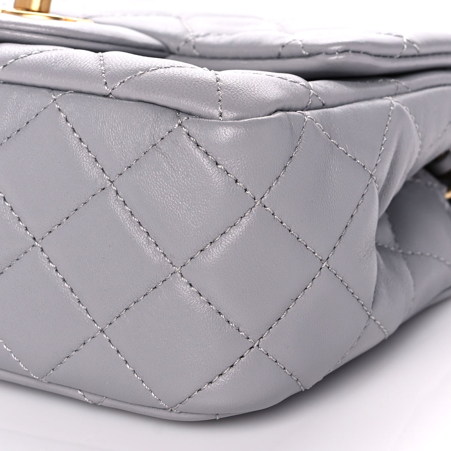 Chanel Lambskin Quilted Mini Pearl Crush Flap Light Grey 9 of 12