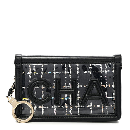 Chanel Tweed PVC Lambskin Key Pouch Black 1 of 8
