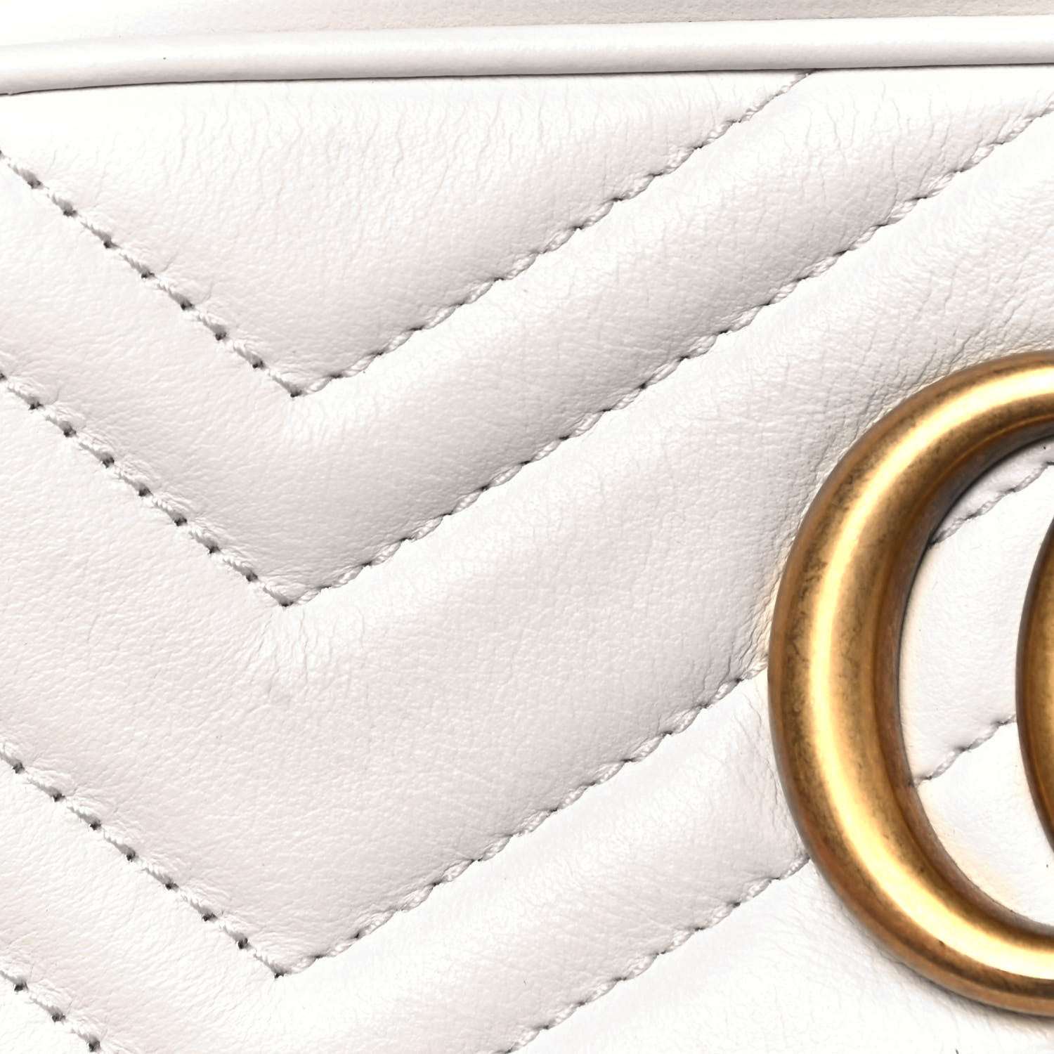 Gucci Calfskin Matelasse Small GG Marmont Chain Shoulder Bag White 13 of 13