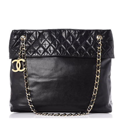 Chanel Calfskin Quilted Large Shoulder Bag Black 1 of 12