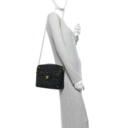 Chanel Patent Quilted CC Camera Case Black 2 of 14