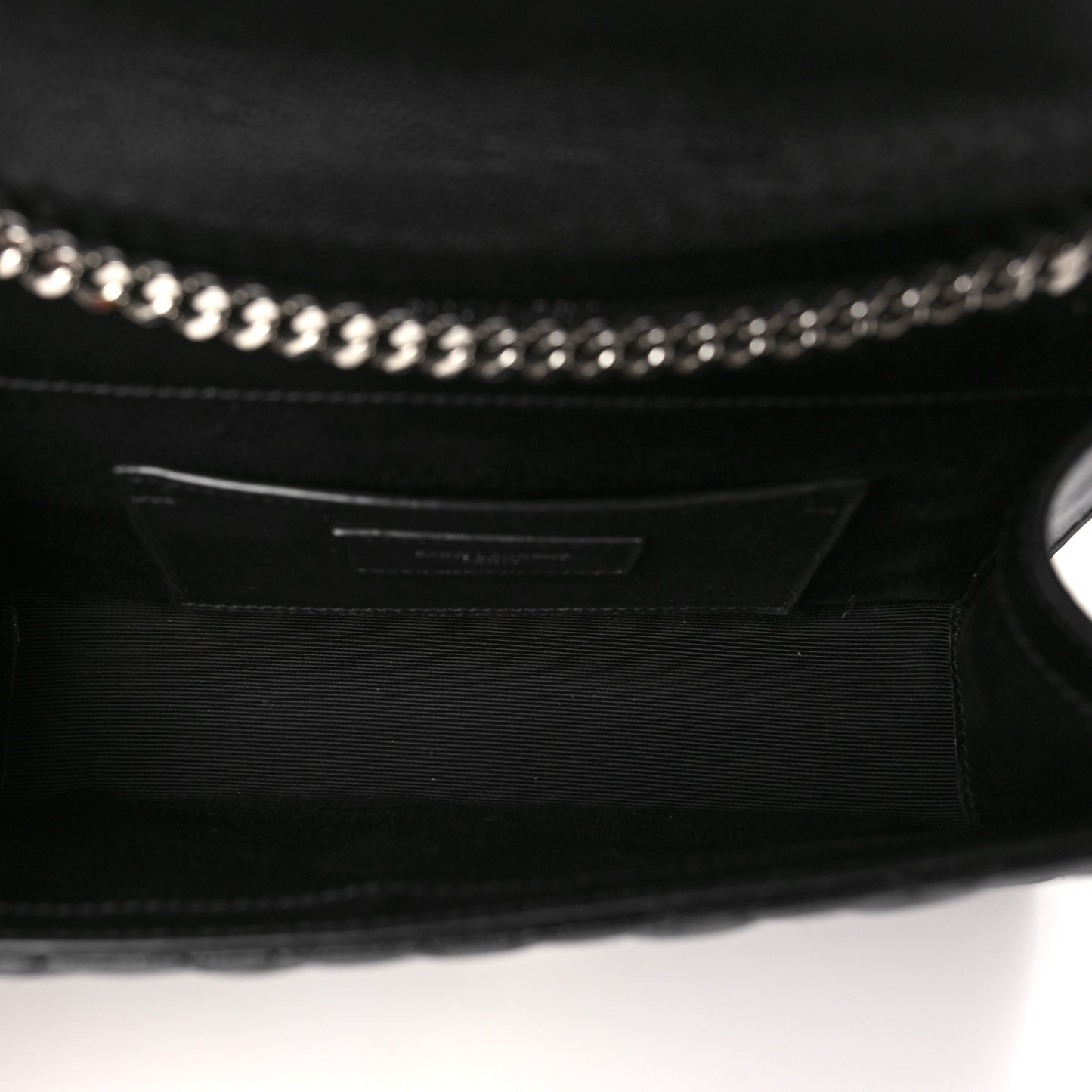 Grain De Poudre Textured Mixed Matelasse Triquilt Small Monogram Satchel Black