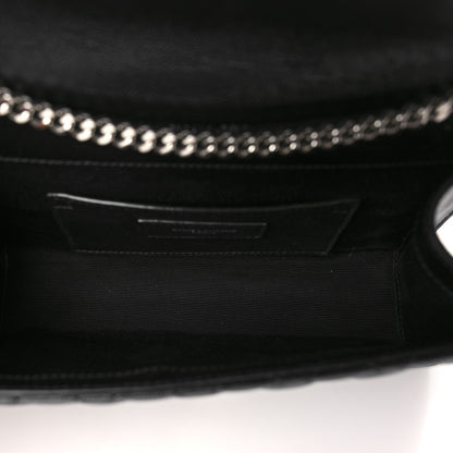 Saint Laurent Grain De Poudre Textured Mixed Matelasse Triquilt Small Monogram Satchel Black 5 of 8