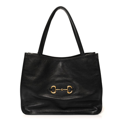 Gucci New Sakai Calfskin Lux Horsebit 1955 Tote Bag Black 1 of 12