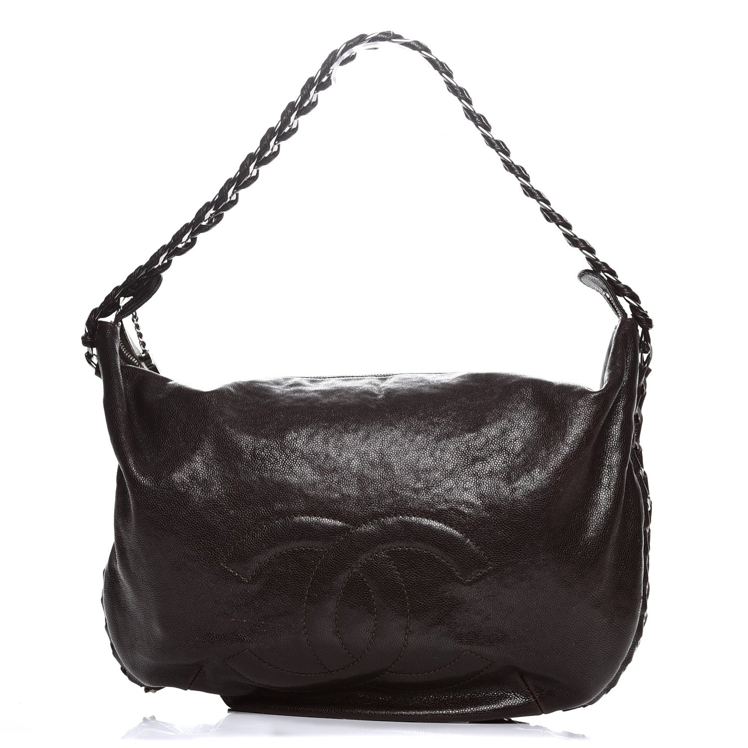 Chanel Glazed Caviar Modern Chain Hobo Brown 1 of 9