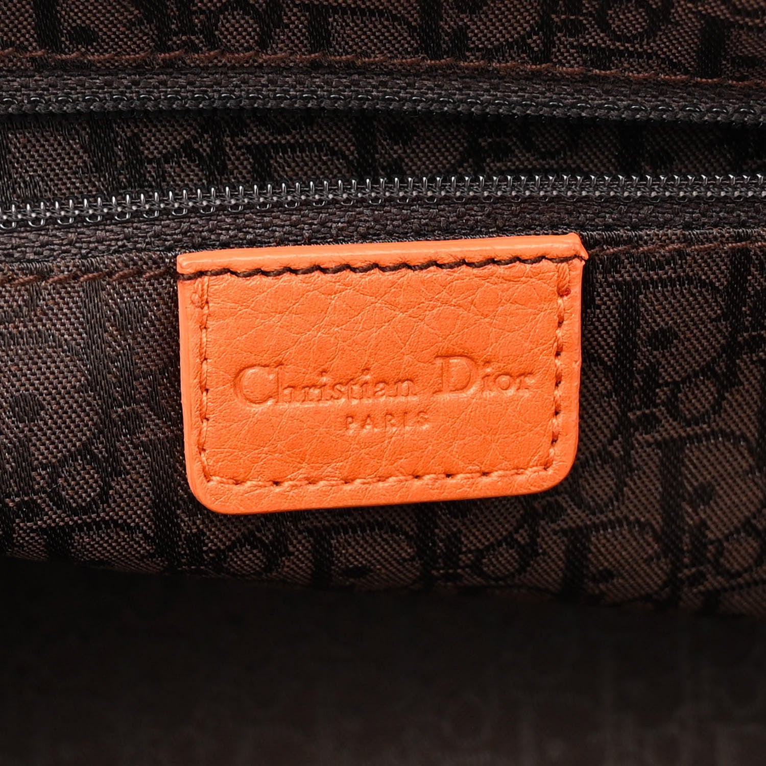 Christian Dior Grained Calfskin Frame Satchel Orange 6 of 18