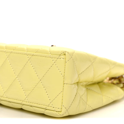 Chanel Shiny Aged Calfskin Quilted Nano Kelly Shopper Light Yellow 10 of 11