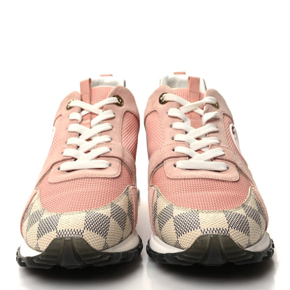 Louis Vuitton Suede Damier Azur Run Away Sneakers 39 Pink 2 of 9