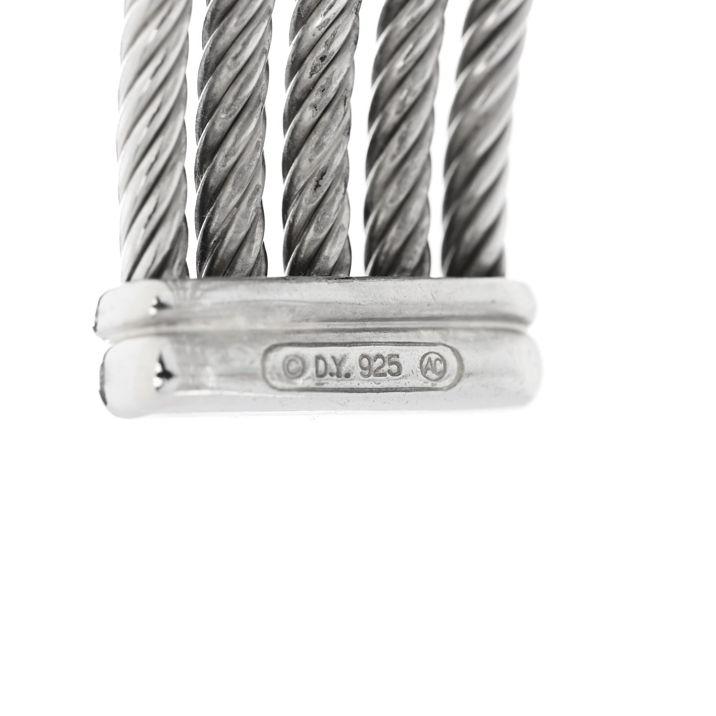 Sterling Silver Diamond Five Row Confetti Cuff Bracelet