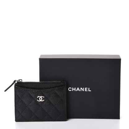 Chanel Caviar Quilted CC Zip Card Holder Black 8 of 8