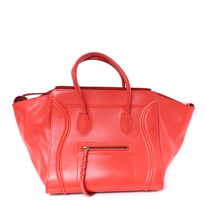 Celine Supple Calfskin Medium Phantom Luggage Vermillion 1 of 10