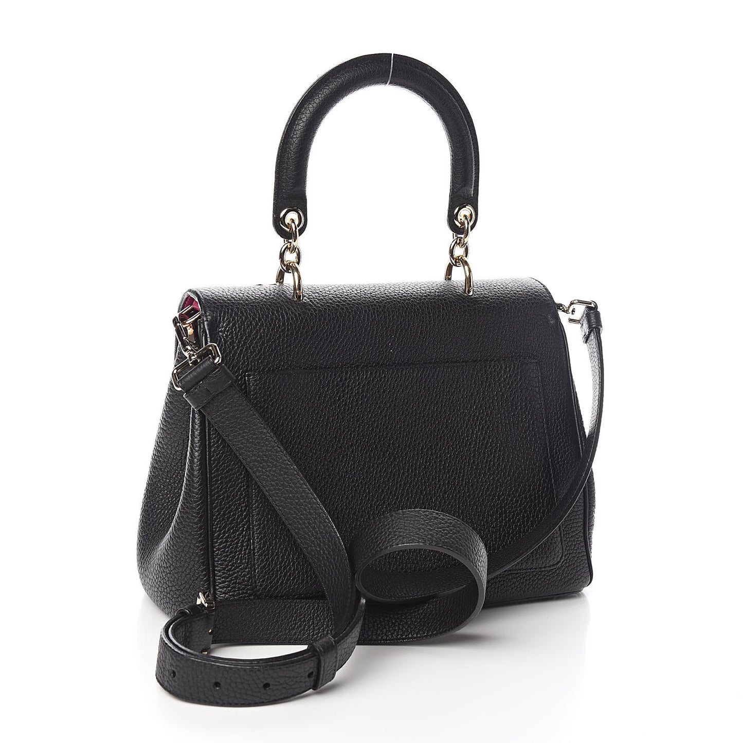 Bullcalf Small Be Dior Flap Black Fraise