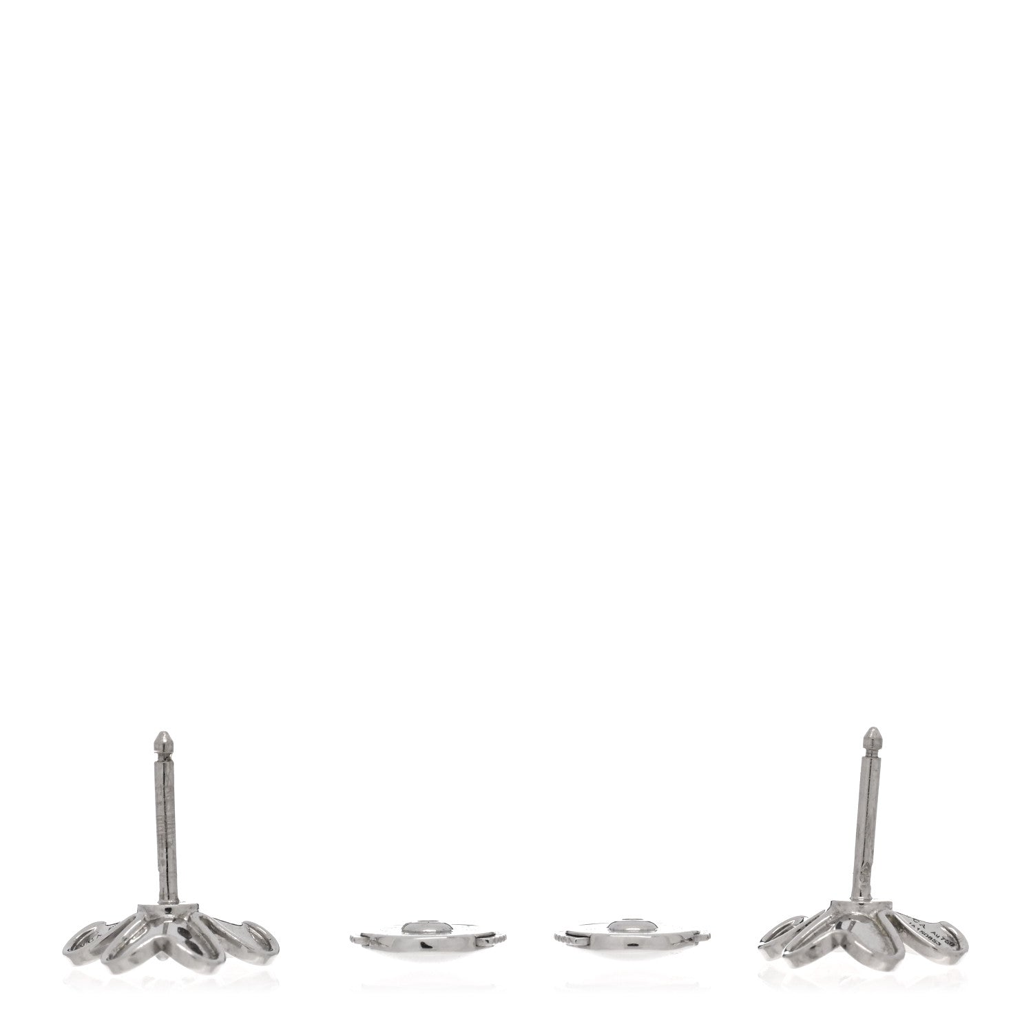 Van Cleef & Arpels 18K White Gold Diamond Mini Frivole Earrings 3 of 4