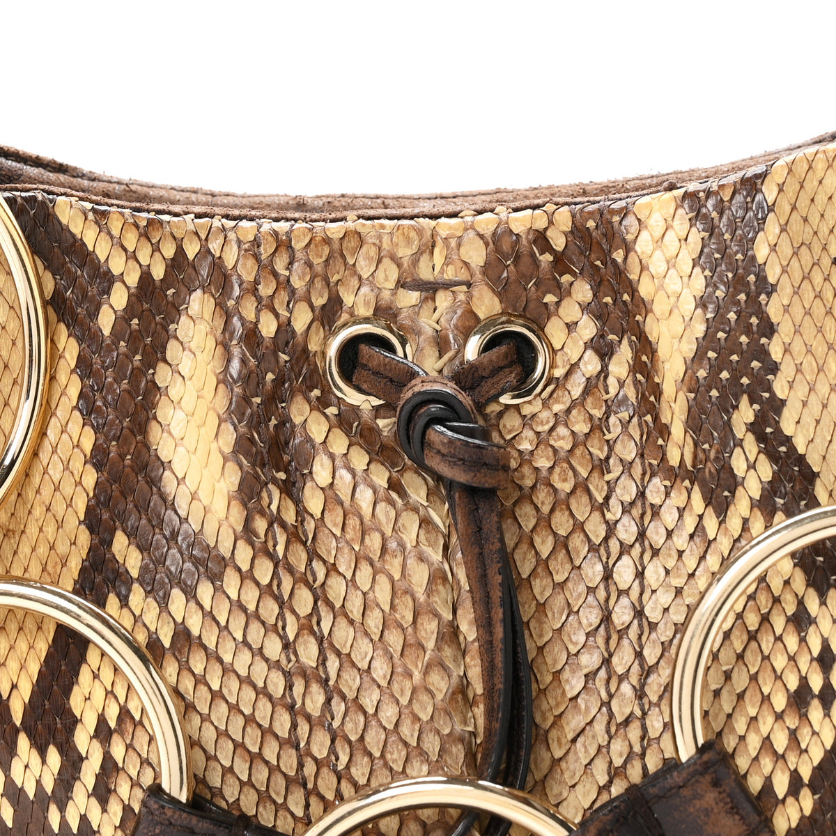Saint Laurent Snakeskin Saharienne Shoulder Bag Brown 8 of 12