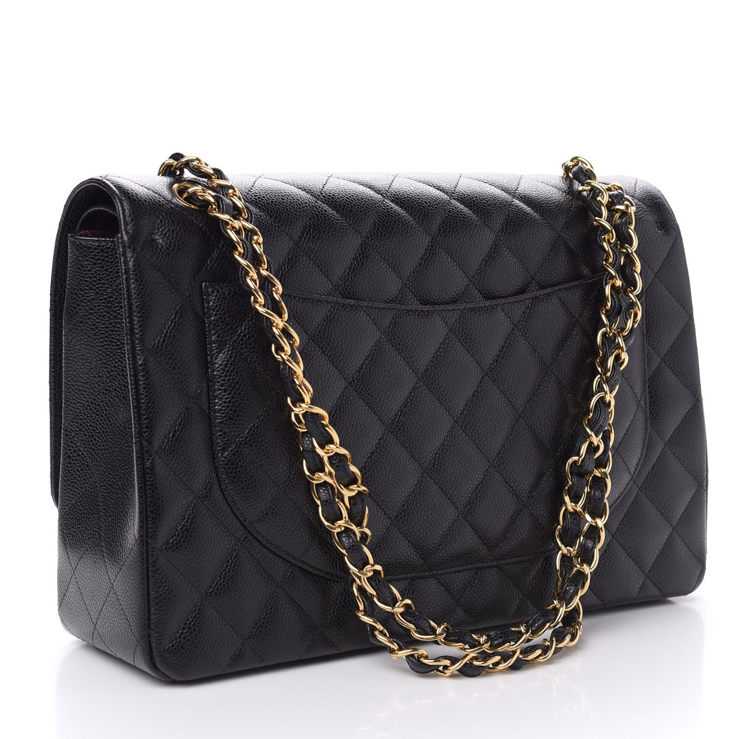 Caviar Quilted Maxi Double Flap Black