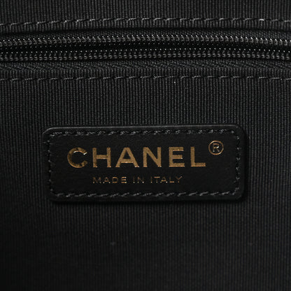 Chanel Suede Calfskin Shiny Lambskin Quilted Small Coco Base Shopping Bag Beige Black 6 of 10