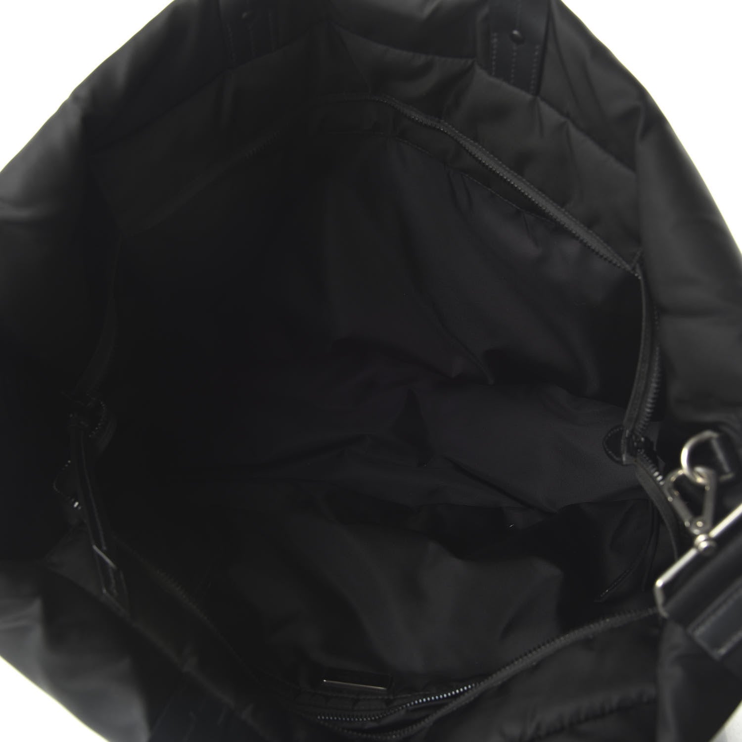 Prada Tessuto Nylon Soft Padded Medium Shopping Tote Black 5 of 10