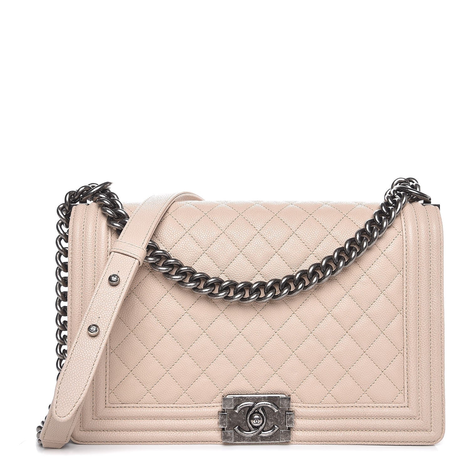 Chanel Caviar Quilted New Medium Boy Flap Beige Clair 1 of 9