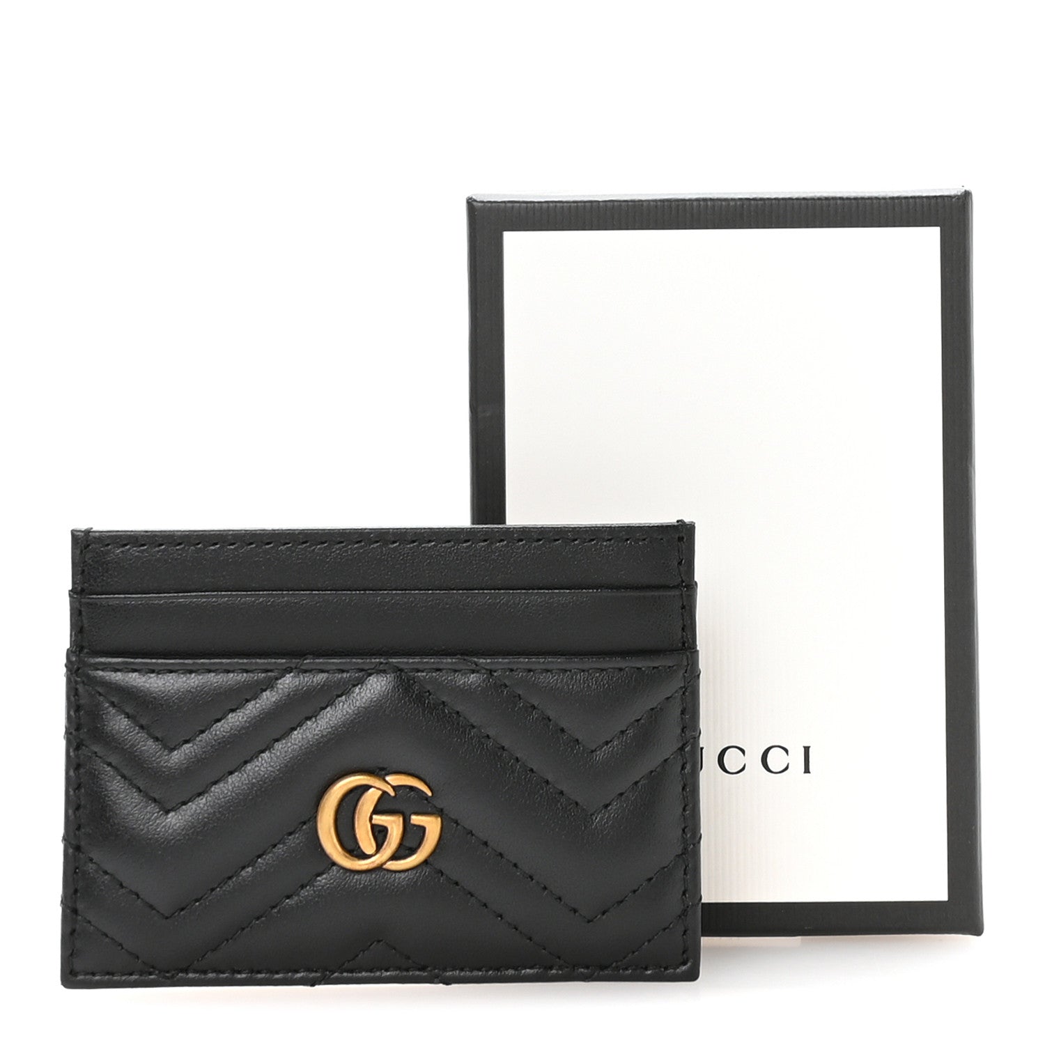 Gucci Calfskin Matelasse GG Marmont Card Holder Black 7 of 7