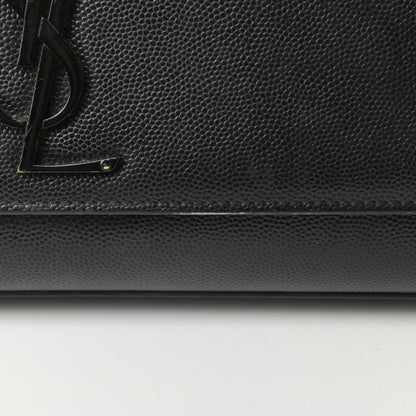 Saint Laurent Grain De Poudre Medium Classic Monogram Kate Satchel Black 16 of 18