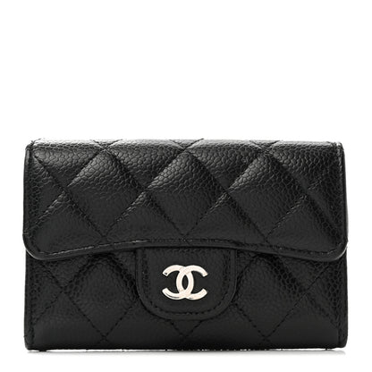 Chanel Caviar Quilted Flap Card Holder Wallet Black 1 of 8