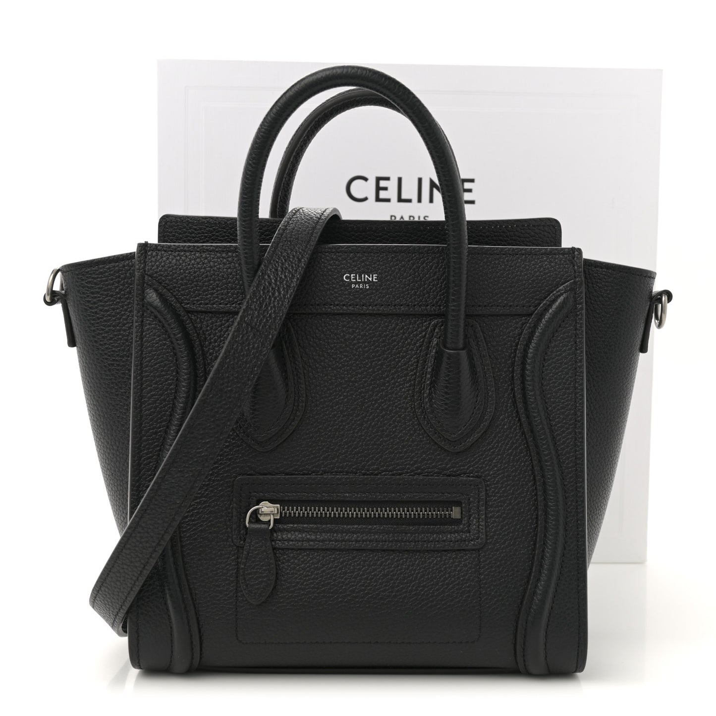 Drummed Calfskin Nano Luggage Black