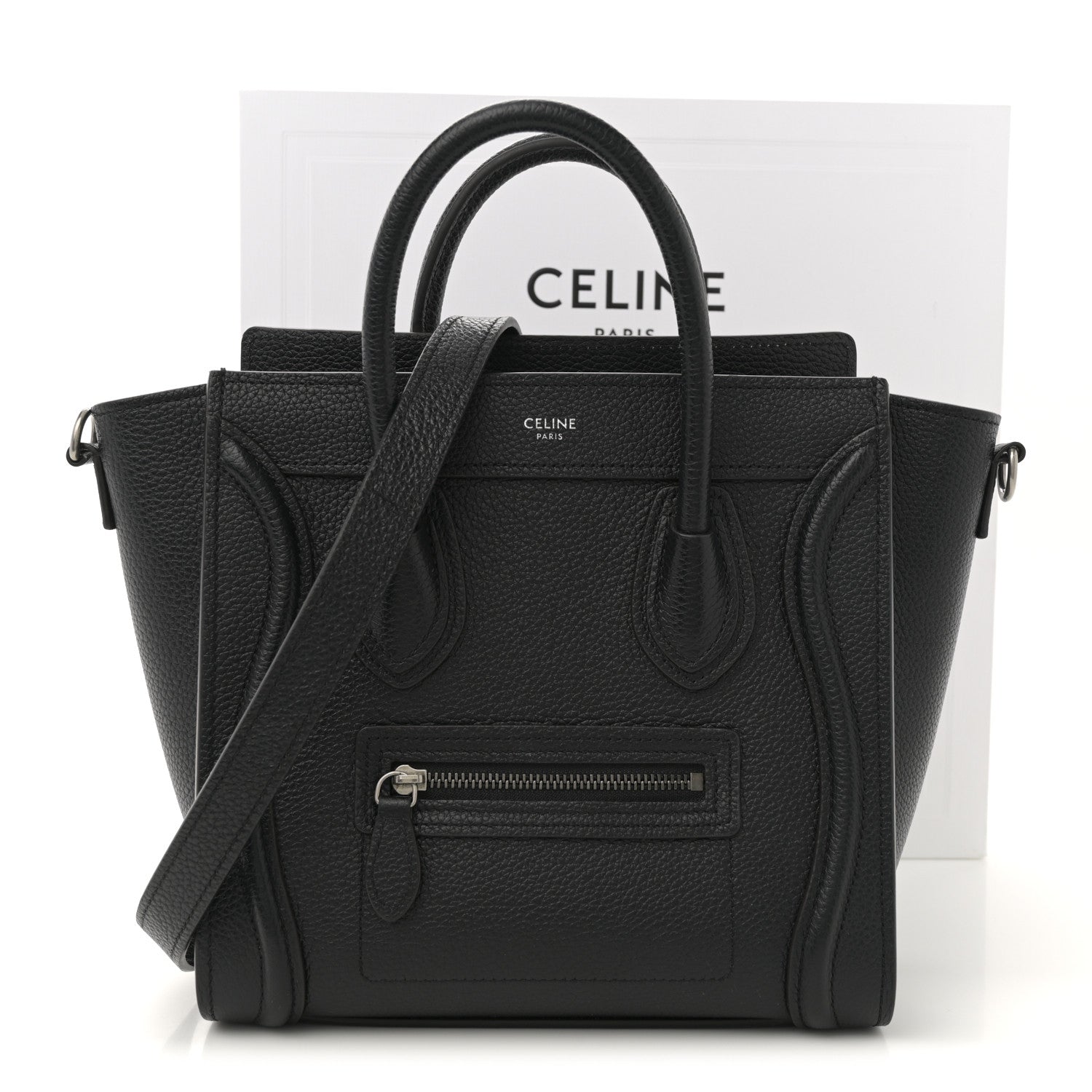 Celine Drummed Calfskin Nano Luggage Black 12 of 12