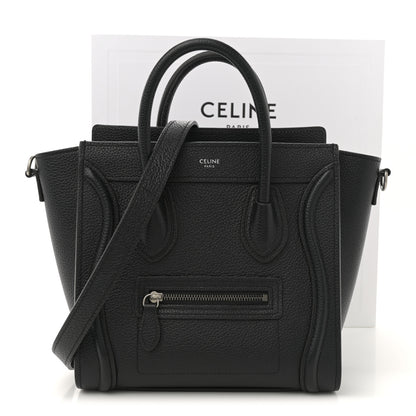 Celine Drummed Calfskin Nano Luggage Black 12 of 12